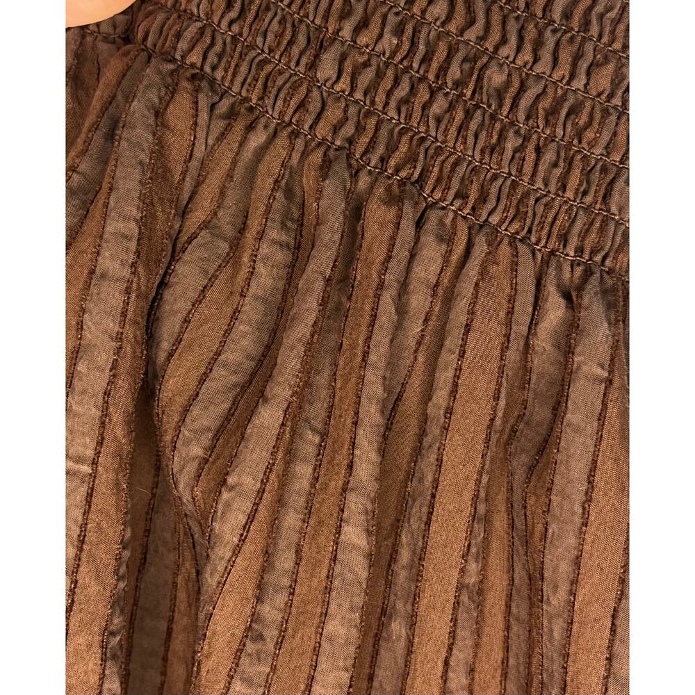 HILL HOUSE Sz M Medium Chocolate Brown Stripe Cosima Nap Dress - Picture 5 of 11